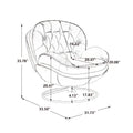 Velvet Swivel Accent Chair with Ottoman, Modern Chaise Lounge Chair with Metal Frame and Footstool, Comfy Armchair Reading Chair for Living Room Bedroom Office, Blue
