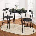 Best Choice Products 3 - Piece Modern Oval Dining Table Set, Small Kitchen Dinette W/ 2 Chairs - Black/Black - Gray/Black