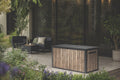 Keter Signature 170 Gallon Durable Resin Outdoor Deck Box Storage Organization, Pine
