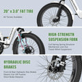 ABORON 3.0 Fat Tire Electric Trike for Senior Foldable E - Bike, 500W Motorized Tricycle Adult 20" Folding 3 Wheel Electric Commute Bike Trike W/48V Battery and Storage Baskets