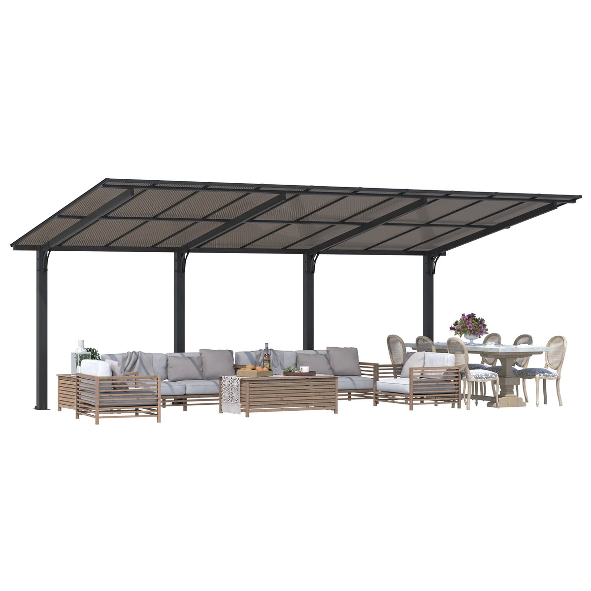 AECOJOY 20' x 10' Outdoo Gazebo for Patio, Large 10x20 Pergola Carport