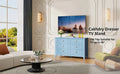 6 Drawer Dresser, Light Blue Elegant Chest of Drawers, Large Cabinet with Storage, Rustic Wood Chest of Drawers for Bedroom, Living Room, Hallway