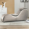 MUZZ Yoga Chair, Curved Yoga Chaise Lounge for Adults Stretching Exercising Relaxing, Chaise Lounge Chair with Adjustable Mats for Living Room Apartment Indoor(Dark Grey)