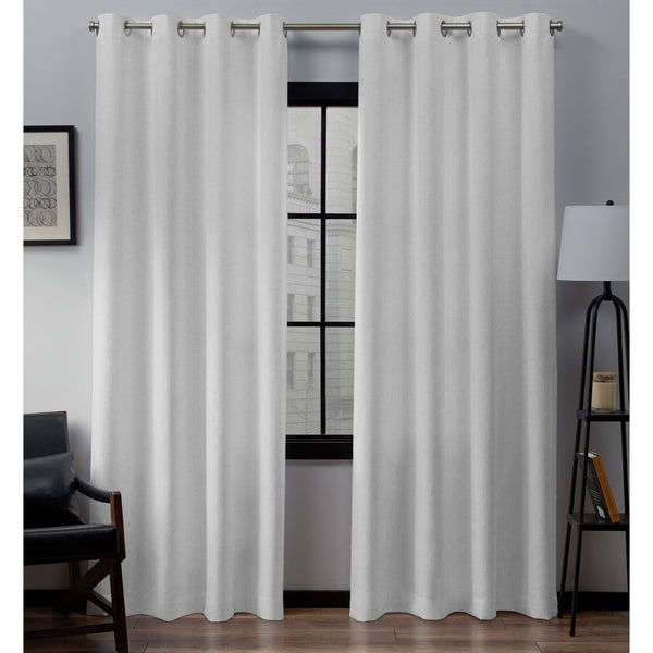 Loha Linen Window Curtain Panel Pair Winter 54x108 Exclusive Home