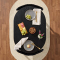 Best Choice Products 3 - Piece Modern Oval Dining Table Set, Small Kitchen Dinette W/ 2 Chairs - Black/Black - Dark Green/Gold
