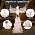 Tangkula 5 FT Lighted Christmas Angel, Outdoor Pre-lit 3D Glittered Angel with 100 Warm White Lights