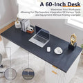 60-Inch Contemporary Executive Desk - Wooden Home Office & Fluted Computer Desk