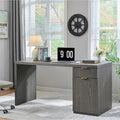 60-Inch Contemporary Executive Desk - Wooden Home Office & Fluted Computer Desk