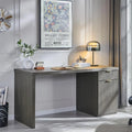 60-Inch Contemporary Executive Desk - Wooden Home Office & Fluted Computer Desk