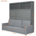 Queen Murphy Bed with Sofa - 2-in-1 Design, Storage Solutions & Dual-Piston Mechanism