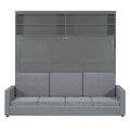 Queen Murphy Bed with Sofa - 2-in-1 Design, Storage Solutions & Dual-Piston Mechanism