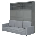 Queen Murphy Bed with Sofa - 2-in-1 Design, Storage Solutions & Dual-Piston Mechanism