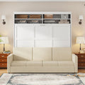 Queen Murphy Bed with Sofa - 2-in-1 Design, Storage Solutions & Dual-Piston Mechanism