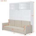 Queen Murphy Bed with Sofa - 2-in-1 Design, Storage Solutions & Dual-Piston Mechanism