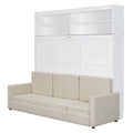 Queen Murphy Bed with Sofa - 2-in-1 Design, Storage Solutions & Dual-Piston Mechanism