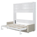 Queen Murphy Bed with Sofa - 2-in-1 Design, Storage Solutions & Dual-Piston Mechanism