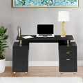 Contemporary Executive Floating Desk with 3 Drawers and Stylish Work Surface