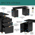 Contemporary Executive Floating Desk with 3 Drawers and Stylish Work Surface