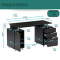 Contemporary Executive Floating Desk with 3 Drawers and Stylish Work Surface