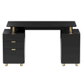 Contemporary Executive Floating Desk with 3 Drawers and Stylish Work Surface