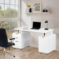 Contemporary Executive Floating Desk with 3 Drawers and Stylish Work Surface