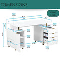 Contemporary Executive Floating Desk with 3 Drawers and Stylish Work Surface