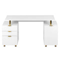 Contemporary Executive Floating Desk with 3 Drawers and Stylish Work Surface