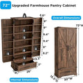 72-Inch Tall Farmhouse Kitchen Pantry Cabinet - Stylish Storage Cupboard