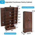 72-Inch Tall Farmhouse Kitchen Pantry Cabinet - Stylish Storage Cupboard