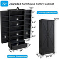 72-Inch Tall Farmhouse Kitchen Pantry Cabinet - Stylish Storage Cupboard