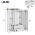Freestanding 4-Door Wardrobe Armoire with 2 Drawers and Hanging Rods for Clothes Storage