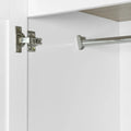 Freestanding 4-Door Wardrobe Armoire with 2 Drawers and Hanging Rods for Clothes Storage