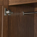 Freestanding 4-Door Wardrobe Armoire with 2 Drawers and Hanging Rods for Clothes Storage