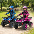 24V Kids ATV Ride On Quad, Electric 4 Wheeler Toy with 5Mph Max Speed, LED Headlights, Music, Front & Rear Storage for Boys Girls