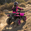 24V Kids ATV Ride On Quad, Electric 4 Wheeler Toy with 5Mph Max Speed, LED Headlights, Music, Front & Rear Storage for Boys Girls