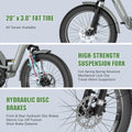 ABORON 3.0 Fat Tire Electric Trike for Senior Foldable E - Bike, 500W Motorized Tricycle Adult 20" Folding 3 Wheel Electric Commute Bike Trike W/48V Battery and Storage Baskets