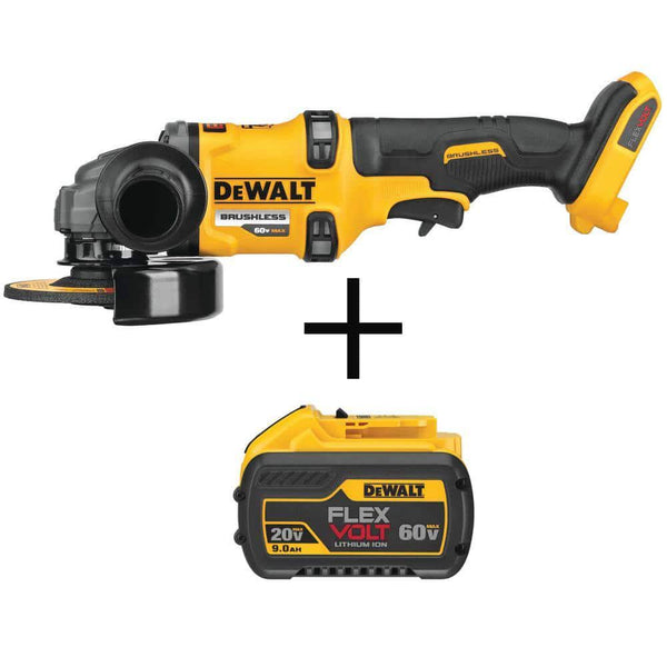DeWalt FLEXVOLT 60 - Volt Li - ion Max Cordless 4 - 1/2 - 6 in. Small Angle Grinder (Tool - Only) w/Flexvolt 20 - V/60 - V Max Battery 9Ah - Instock