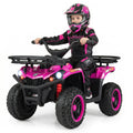 24V Kids ATV Ride On Quad, Electric 4 Wheeler Toy with 5Mph Max Speed, LED Headlights, Music, Front & Rear Storage for Boys Girls