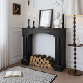 EPICOZY 43.3" Fireplace Mantel, Freestanding Fireplace Surround with Leg for Electric Fireplaces, MDF Mantel Surround with Shelf for Living Room with Decorative Pattern, Anti - Tipping & Waterproof
