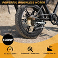 Movcan V30 Electric Bike for Adult, 1000W 20" Fat Tire 48V 15.6AH Removable Battery, 28MPH 7 - Speed Disc Brake Off - Road Mountain Ebike UL2849