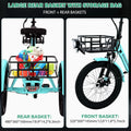 ABORON 3.0 Fat Tire Electric Trike for Senior Foldable E - Bike, 500W Motorized Tricycle Adult 20" Folding 3 Wheel Electric Commute Bike Trike W/48V Battery and Storage Baskets