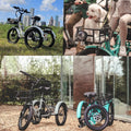 ABORON 3.0 Fat Tire Electric Trike for Senior Foldable E - Bike, 500W Motorized Tricycle Adult 20" Folding 3 Wheel Electric Commute Bike Trike W/48V Battery and Storage Baskets