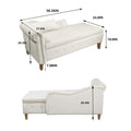 Storage Chaise Lounge, Upholstered Rolled Arm Chase Lounge with Nailhead Trim, Recliner Lounge Chair for Living Room Bedroom