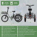 ABORON 3.0 Fat Tire Electric Trike for Senior Foldable E - Bike, 500W Motorized Tricycle Adult 20" Folding 3 Wheel Electric Commute Bike Trike W/48V Battery and Storage Baskets