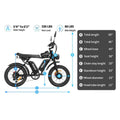Ridstar Electric Bike for Adults Q20, 1200W 30MPH, 48V 15.6ah Electric Bicycle, 7 Speed Full Suspension Mountain Bike UL2849