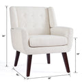 HUIMO Accent Chair, Button - Tufted Upholstered Living Room Chairs, Mid Century Modern Comfy Reading Chairs for Bedroom, Living Room, Beige