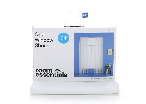 60"x84" Sheer Window Curtain Panel White - Room Essentials