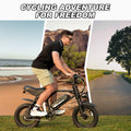 AVDL Electric Bike, 16" Fat Tire Ebike, 500W Motor, 48V 12ah Removable Battery, 4x Suspension, 38 Miles Pure Electric, 55 Miles Pedal