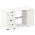 53" Computer Desk with 4 Storage Drawers & Cabinet, Home Office Desk w/ Charging Station, Adjustable Shelf & Cable Management for Study, Makeup