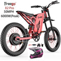 6000W(Peak) Motor 60V/35ah Battery, Freego X2pro Electric Motorcycle for Adults, Electric Bike 50MPH/7 Speed Off Road Electric Bicycle, 19x2 Full Suspension/Four - Piston Hydraulic Brake UL2849MTB